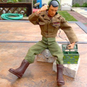Vintage 1964 GI Joe with Communications Box Headphones